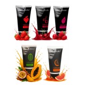 Набор из 5 съедобных лубрикантов JUJU (клубника, малина, тропические фрукты, вишня, грейпфрут) - JuJu - купить с доставкой в Черкесске