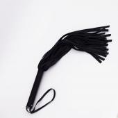 Черный кожаный флоггер - 45 см. - Crazy Handmade - купить с доставкой в Черкесске