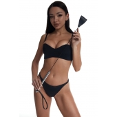 Стек с широким черным кожаным наконечником и металлической ручкой - 67 см. - Crazy Handmade - купить с доставкой в Черкесске