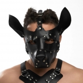 Черная кожаная маска «Собака» - Crazy Handmade - купить с доставкой в Черкесске