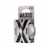 Черные утолщенные презервативы MAXUS Extra Strong с железным кейсом - 3 шт. - Maxus - купить с доставкой в Черкесске
