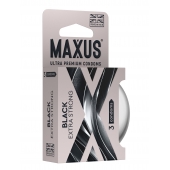 Черные утолщенные презервативы MAXUS Extra Strong с железным кейсом - 3 шт. - Maxus - купить с доставкой в Черкесске