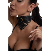 Фигурный чокер с узорами и золотистой фурнитурой - Crazy Handmade - купить с доставкой в Черкесске