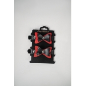 Черно-красные кожаные наручники с бантиками - Crazy Handmade - купить с доставкой в Черкесске