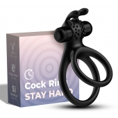 Черное эрекционное виброкольцо с подхватом мошонки Stay Hard - Boys of Toys - в Черкесске купить с доставкой