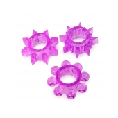 Набор из 3 лиловых эрекционных колец различной формы - Erowoman-Eroman - в Черкесске купить с доставкой