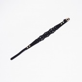 Черный ажурный чокер с золотистой фурнитурой - Crazy Handmade - купить с доставкой в Черкесске