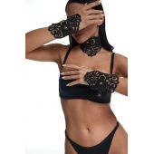 Фигурный набор для БДСМ-игр с узорами и золотистой фурнитурой - Crazy Handmade - купить с доставкой в Черкесске