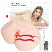 Мастурбатор-полуторс с двойным слоем материала и вибрацией Jenny Onahole Real Vagina - KOKOS - в Черкесске купить с доставкой