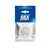 Эрекционное кольцо со стимулирующими шариками сверху и снизу - Sex Expert - в Черкесске купить с доставкой