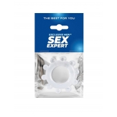 Прозрачное эрекционное кольцо со стимулирующими шариками - Sex Expert - в Черкесске купить с доставкой