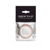Эрекционное кольцо с бежевыми «ресничками» - Sextaz - в Черкесске купить с доставкой