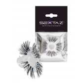 Эластичное эрекционное кольцо с черными «ресничками» - Sextaz - в Черкесске купить с доставкой