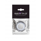 Эластичное эрекционное колечко с черными «ресничками» - Sextaz - в Черкесске купить с доставкой