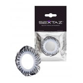 Эластичное эрекционное колечко с черными «ресничками» - Sextaz - в Черкесске купить с доставкой