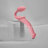 Розовый безремневой страпон Strap-on-me Semi-Realistic Bendable Strap-On size XL - Strap-on-me - купить с доставкой в Черкесске