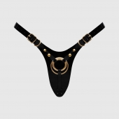 Черный пояс для фиксации насадок Strap-On-Me Leatherette Harness Fabulous - Strap-on-me - купить с доставкой в Черкесске