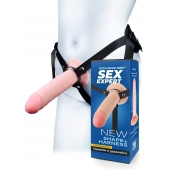 Мужской полый страпон на регулируемых ремешках - 22 см. - Sex Expert - купить с доставкой в Черкесске