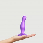 Фиолетовая насадка Strap-On-Me Dildo Plug Curvy size S - Strap-on-me - купить с доставкой в Черкесске