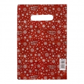 Красный подарочный новогодний пакет с вырубной ручкой (20х30 см) - Сима-Ленд - купить с доставкой в Черкесске