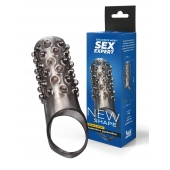 Дымчатая насадка на пенис с выпуклостями - 12 см. - Sex Expert - в Черкесске купить с доставкой