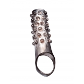 Дымчатая насадка на пенис с выпуклостями - 11 см. - Sex Expert - в Черкесске купить с доставкой