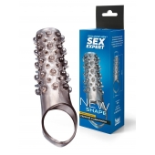 Дымчатая насадка на пенис с шипами и выпуклостями - 12 см. - Sex Expert - в Черкесске купить с доставкой