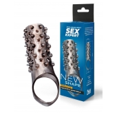 Дымчатая насадка на пенис с шипами и выпуклостями - 12,5 см. - Sex Expert - в Черкесске купить с доставкой