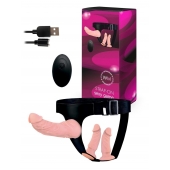 Женский страпон с 3 насадками и вибрацией - Erowoman-Eroman - купить с доставкой в Черкесске