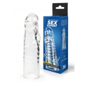 Прозрачная закрытая насадка на член - 15 см. - Sex Expert - в Черкесске купить с доставкой