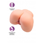 Телесный мастурбатор в форме попки с 2 любовными входами - No Name - в Черкесске купить с доставкой