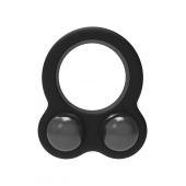 Черное эрекционное кольцо с утяжелителями Cockring Dual Weight - Dream Toys - в Черкесске купить с доставкой