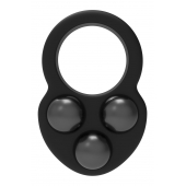 Черное эрекционное кольцо с утяжелителями - Dream Toys - в Черкесске купить с доставкой