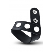 Черное эрекционное кольцо на кнопках - Blush Novelties - в Черкесске купить с доставкой