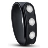 Черное эрекционное кольцо на кнопках - Blush Novelties - в Черкесске купить с доставкой