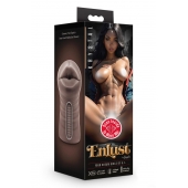 Коричневый мастурбатор-ротик Krystal Vibrating Masturbator - Blush Novelties - в Черкесске купить с доставкой