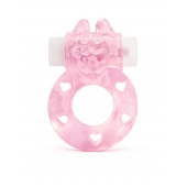 Розовое эрекционное виброкольцо в форме зайчика - 1137 - в Черкесске купить с доставкой