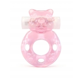 Розовое эрекционное виброкольцо в форме мишки - 1137 - в Черкесске купить с доставкой