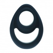 Черное эрекционное кольцо Double Ergo Silicone Cockring - Shots Media BV - в Черкесске купить с доставкой