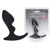 Черная анальная пробка для массажа простаты Double Ripple Silicone Prostate Massager - Shots Media BV - в Черкесске купить с доставкой