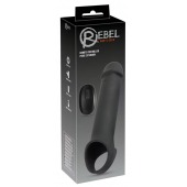 Черная вибронасадка для пениса с хомутом для мошонки и пультом ДУ Remote Controlled Penis Extension - Orion - в Черкесске купить с доставкой