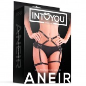 Черные стрепы на бёдра Aneir - Intoyou - купить с доставкой в Черкесске