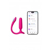 Розовый анальный вибратор с клиторальной стимуляцией Lush Anal - Lovense