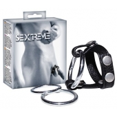 Подхват для мошонки с 3 съемными эрекционными кольцами Leder-Riemen - Orion - в Черкесске купить с доставкой