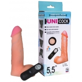 Фаллическая насадка Харнесс UNICOCK 5,5  с вибрацией - 17 см. - LOVETOY (А-Полимер) - купить с доставкой в Черкесске