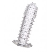 Гелевая прозрачная насадка c шипами - 12 см. - Toyfa Basic - в Черкесске купить с доставкой