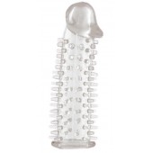 Прозрачная насадка на половой член с закрытой головкой и шипами - 12,5 см. - Toyfa Basic - в Черкесске купить с доставкой