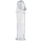 Гладкая прозрачная насадка с усиками под головкой - 12,5 см. - Toyfa Basic - в Черкесске купить с доставкой