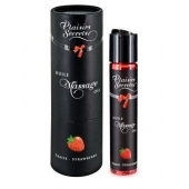 Массажное масло с ароматом клубники Huile de Massage Gourmande Fraise des Bois - 59 мл. - Plaisir Secret - купить с доставкой в Черкесске
