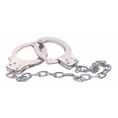 Наручники из металла с длинной цепочкой CHROME HANDCUFFS METAL HANDCUFFS W. KEY - NMC - купить с доставкой в Черкесске